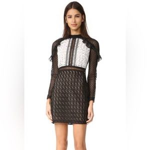 NWOT SELF PORTRAIT Geometric Monochrome Mini Dress us4/uk8 / Authentic